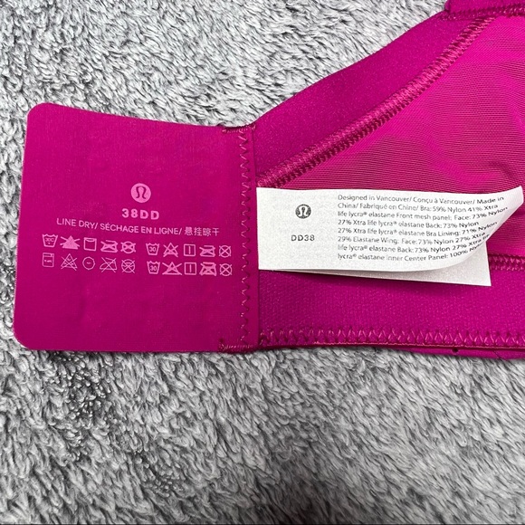 Lululemon Run Times Bra Ripened Raspberry (RIPR) Size 38DD NWT *Adjustable* - Picture 15 of 16